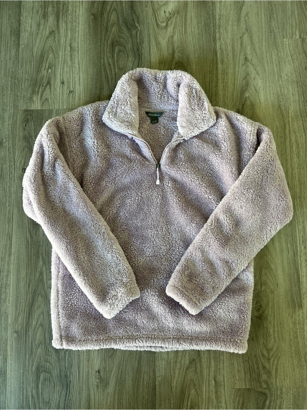 Eddie Bauer Lavender Plush Sherpa Cowl Half-Zip Pullover